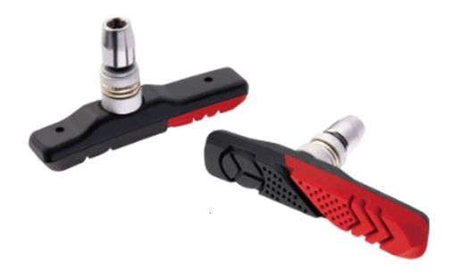 Тормозные колодки, изг. согласно стандарту EN14766/SGS/REACH, пара, черно-красные, инд.упаковка